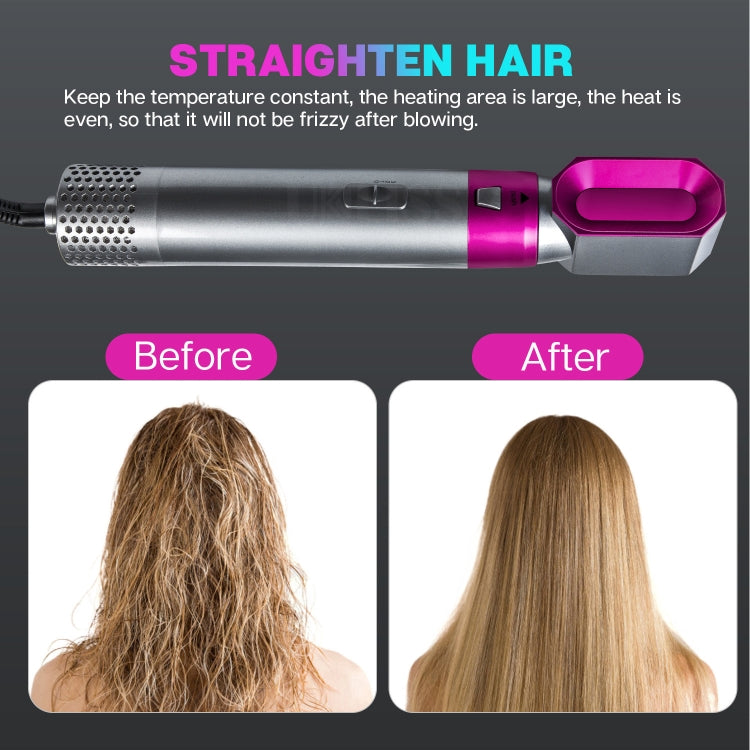 5-in-1 Hot-air Comb Automatic Straightening Dual-purpose Hair Dryer Black(EU Plug) - free shipping - PMC TechLife - Order now!