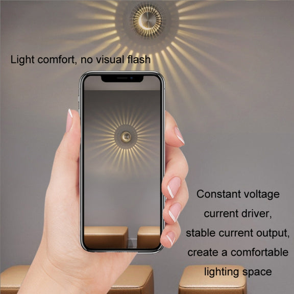 LED Aluminum Aisle Light Sunflower Corridor Lamp Decorative Light, Power source: Visible Installation 1W(Warm White)