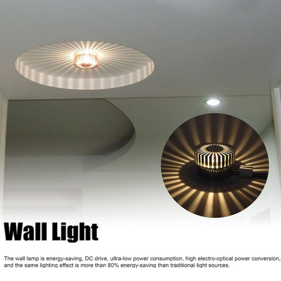 LED Aluminum Aisle Light Sunflower Corridor Lamp Decorative Light, Power source: Visible Installation 1W(Warm White)