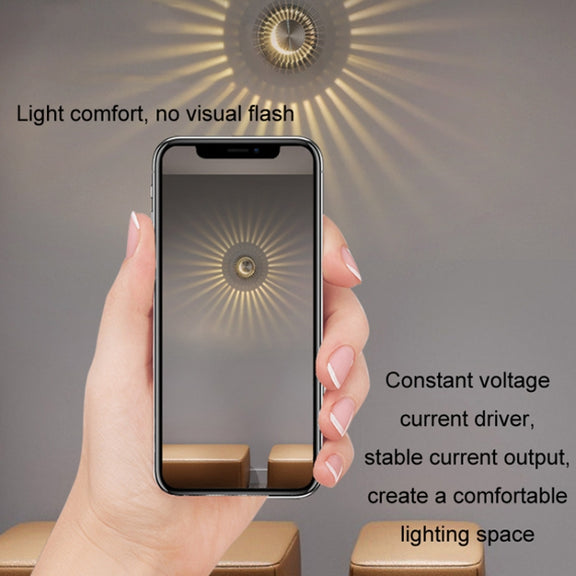 LED Aluminum Aisle Light Sunflower Corridor Lamp Decorative Light, Power source: Invisible Installation 3W(Green)