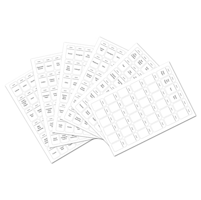 216 PCS Spice Jar Label Stickers Water-resistant Oil Proof Kitchen Spice Jar Label(6 Sheets / set)