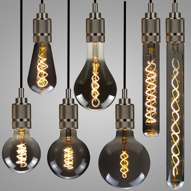 G80 Electroplating Smoke Grey Warm Light LED Bulb Retro Lamp