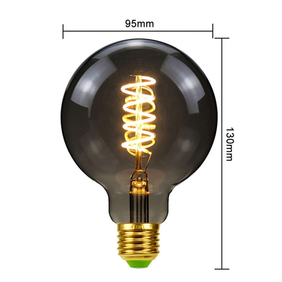 G95 Electroplating Smoke Grey Warm Light LED Bulb Retro Lamp