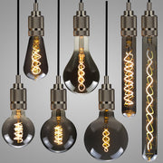 T185 Electroplating Smoke Grey Warm Light LED Bulb Retro Lamp