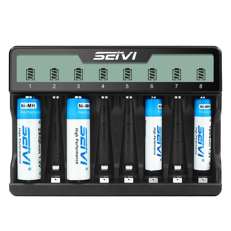 SEIVI On-Screen Eight-Slot Cradle Charging NiMH Battery USB Charger(SW-8NP) - free shipping - PMC TechLife - Order now!