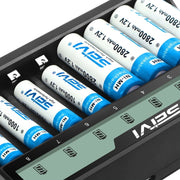 SEIVI On-Screen Eight-Slot Cradle Charging NiMH Battery USB Charger(SW-8NP)