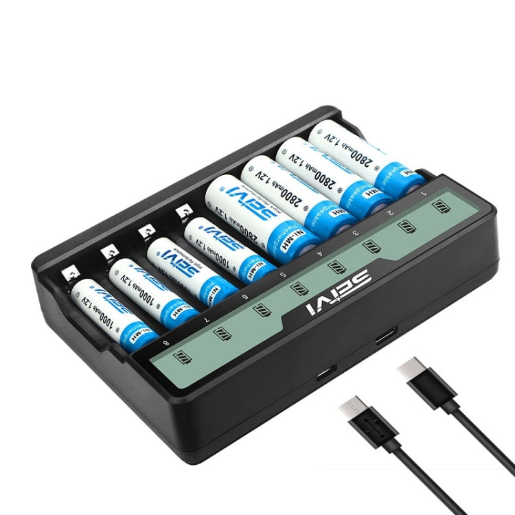 SEIVI On-Screen Eight-Slot Cradle Charging NiMH Battery USB Charger(SW-8NP) - free shipping - PMC Jewellery - Order now!