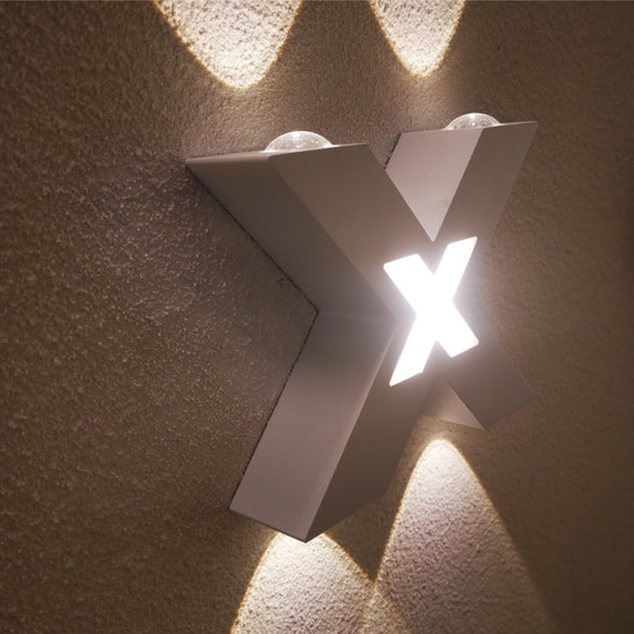 Bedroom Background Wall Lighting Outdoor Courtyard Water-resistant Wall Lamp, Light color: Warm White(Black)