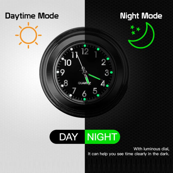 Aluminum Alloy Plating Motorcycle Handlebar Clock(Silver Shell White Background)