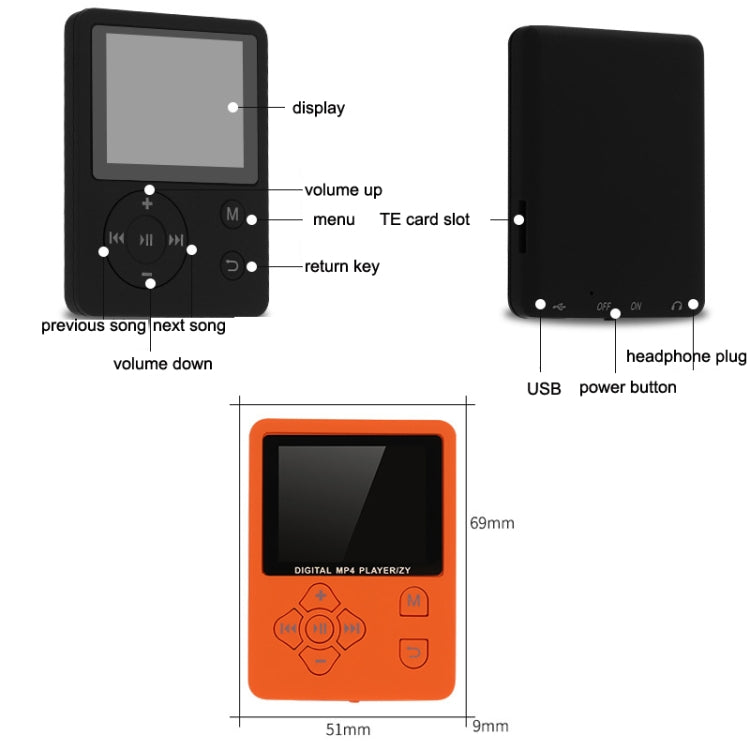 T69 Card Lyrics Synchronization Lossless Sound Quality MP4 Player, Style: Round Button(White) - MP4 Player by PMC TechLife | Online Shopping South Africa | PMC TechLife | Buy Now Pay Later Mobicred