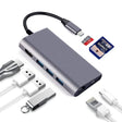 8 in 1 Type-c to HDMI+RJ45 Network Port+3USB3.0+PD Docking Station(Gray) - USB HUB by PMC TechLife | Online Shopping South Africa | PMC TechLife | Buy Now Pay Later Mobicred
