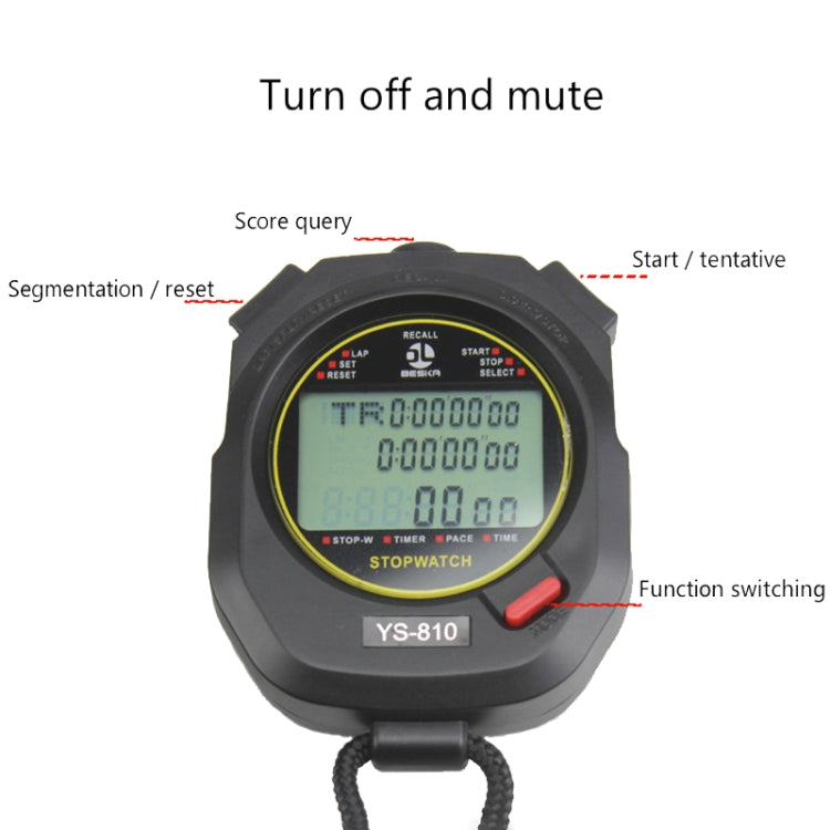 YS Electronic Stopwatch Timer Training Running Watch, Style: YS-8100 100 Memories (White) - Pedometer by PMC TechLife | Online Shopping South Africa | PMC TechLife | Buy Now Pay Later Mobicred