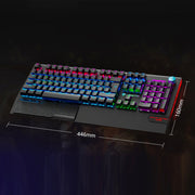 LANGTU K1000 104 Keys Luminous Wired Keyboard, Cable Length: 1.5m(Black Green Shaft Mixed Light)