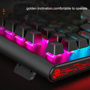 LANGTU K1000 104 Keys Luminous Wired Keyboard, Cable Length: 1.5m(Black Green Shaft White Light)