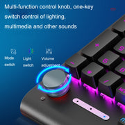 LANGTU K1000 104 Keys Luminous Wired Keyboard, Cable Length: 1.5m(Black Green Shaft Mixed Light)