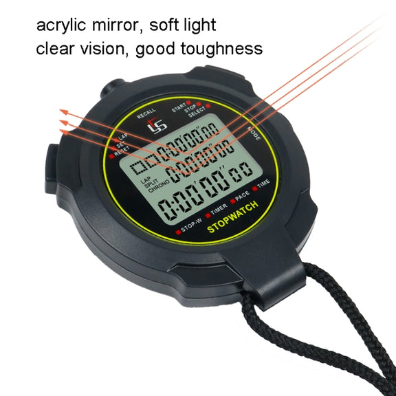 YS Stopwatch Timer Training Fitness Competition Stopwatch, Style: YS-730 30 Memories(Black)