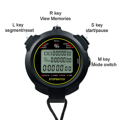 YS Stopwatch Timer Training Fitness Competition Stopwatch, Style: YS-7120 120 Memories(Black) - free shipping - PMC Jewellery - Order now!