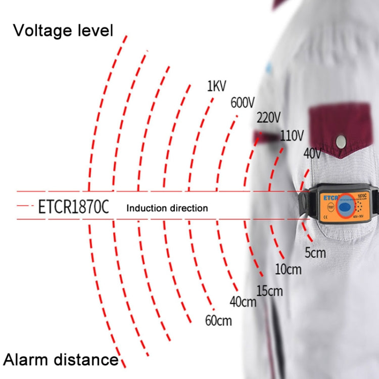 ETCR Non-contact High Voltage Alarm Ellectrician Test Pen, Model: ETCR1870C For Arm - free shipping - PMC Jewellery - Order now!