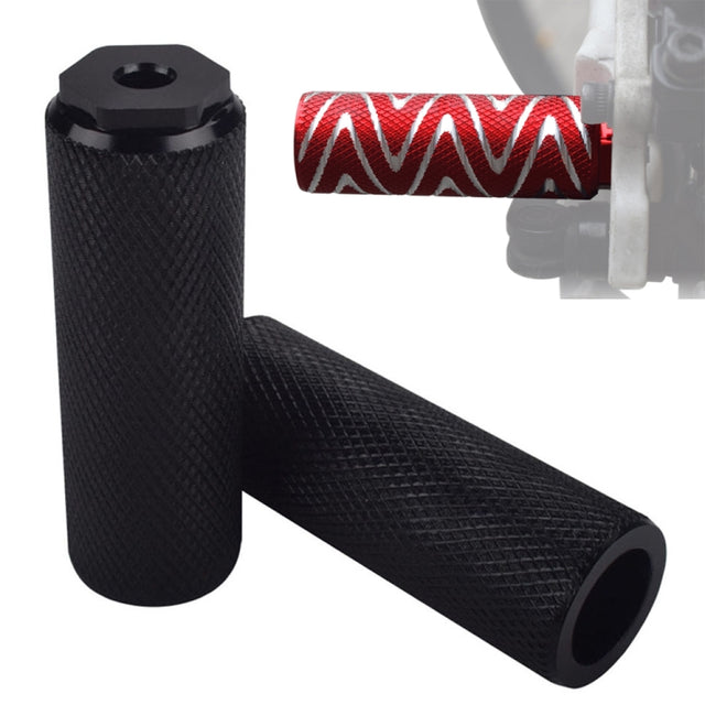 FMFXTR Bicycle Back Seat Foot Pedal Universal Back Rear Post, Color: Black Small Hole Short
