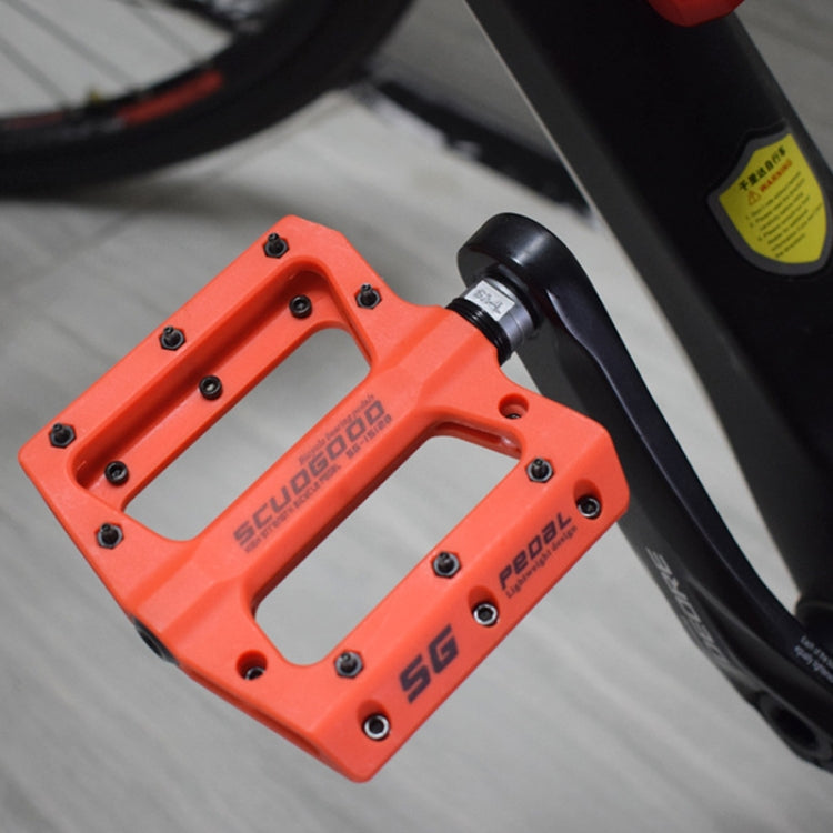 FMFXTR Mountain Bicycle Pedal Nylon Fiber Bearing Non-Slip Pedal(SG-12B Orange) - free shipping - PMc TechLife - Order now!