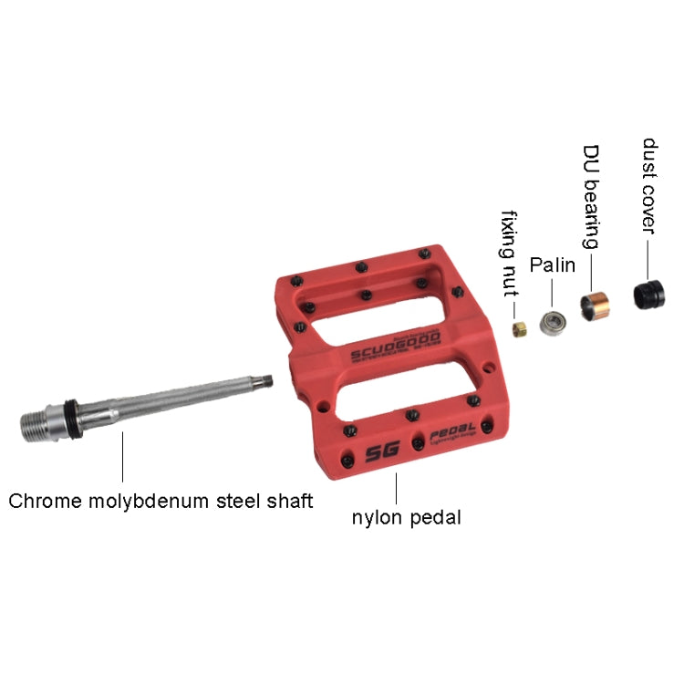 FMFXTR Mountain Bicycle Pedal Nylon Fiber Bearing Non-Slip Pedal(SG-12B Orange) - free shipping - PMc TechLife - Order now!
