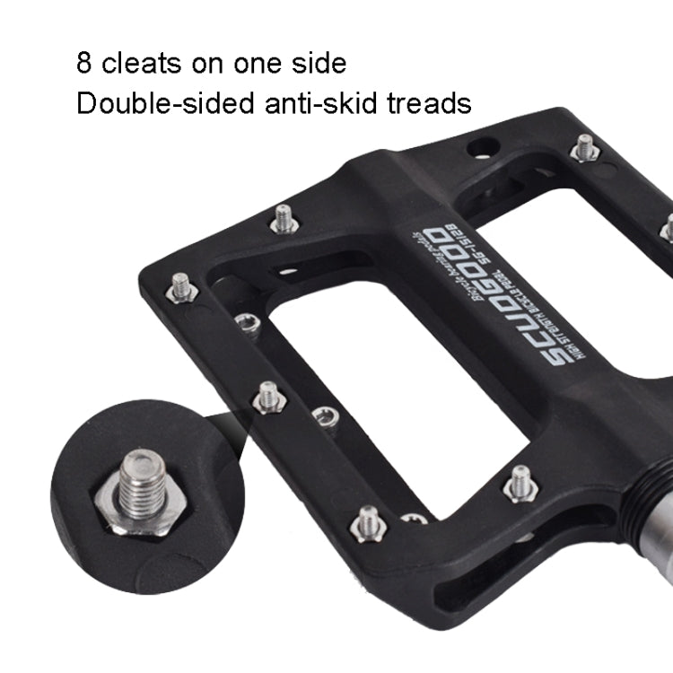 FMFXTR Mountain Bicycle Pedal Nylon Fiber Bearing Non-Slip Pedal(SG-12B Black)