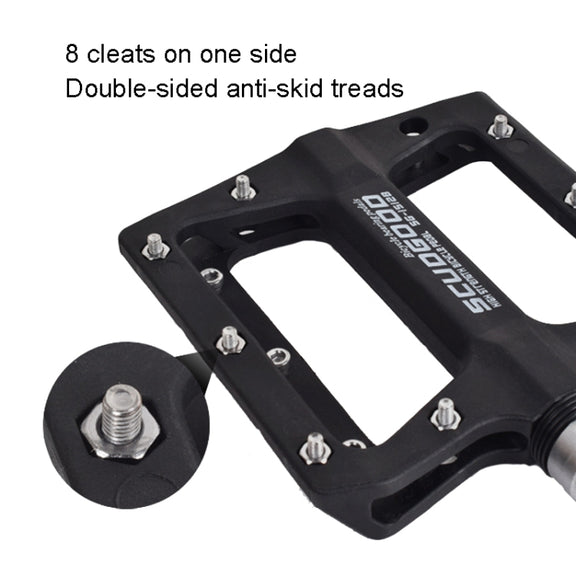 FMFXTR Mountain Bicycle Pedal Nylon Fiber Bearing Non-Slip Pedal(SG-12B Red)
