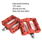 FMFXTR Mountain Bicycle Pedal Nylon Fiber Bearing Non-Slip Pedal(SG-12B Orange)