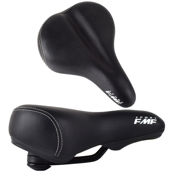 FMFXTR Mountain Bicycle Cushion Saddle Soft Wide Comfortable Spring Seat Cushion(Black)