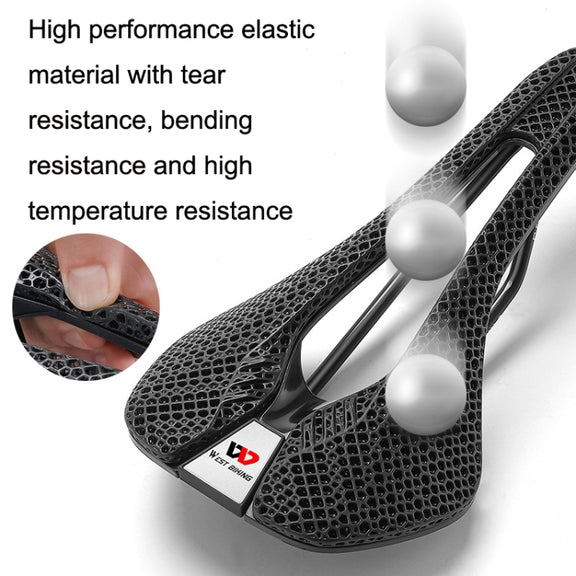 WEST BIKING YP0801130 Bicycle Comfort Honeycomb Seat Cushion(Black)