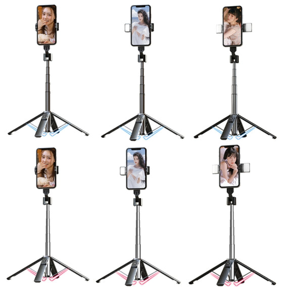 Phone Live Bracket Bluetooth Selfie Tripod, High: 104CM (Aluminum Alloy + Single Fill Light)