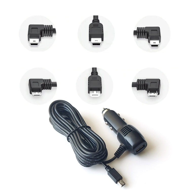 2 PCS Car Charger Fast Charging Driving Recorder Supply Line, Style: 1A+2A(Mini Right Bend)