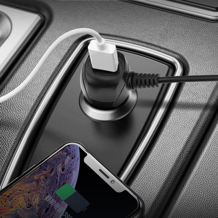 2 PCS Car Charger Fast Charging Driving Recorder Supply Line, Style: 1A+2A(Android Right Bend)