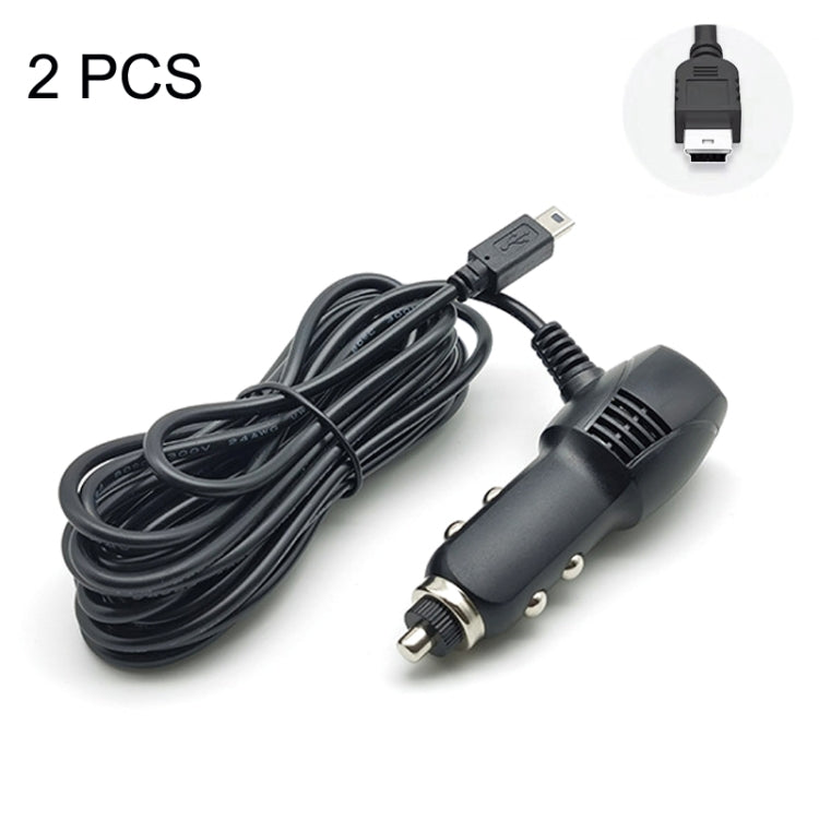 2 PCS Car Charger Fast Charging Driving Recorder Supply Line, Style: 1.5A+2.4A(Mini Straight Head) - Cables & Connectors by PMC TechLife | Online Shopping South Africa | PMC TechLife | Buy Now Pay Later Mobicred