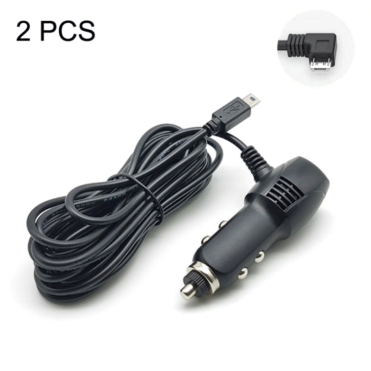 2 PCS Car Charger Fast Charging Driving Recorder Supply Line, Style: 1.5A+2.4A(Android Right Bend) - Cables & Connectors by PMC TechLife | Online Shopping South Africa | PMC TechLife | Buy Now Pay Later Mobicred