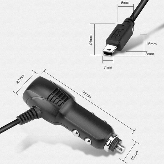 2 PCS Car Charger Fast Charging Driving Recorder Supply Line, Style: 1.5A+2.4A(Mini Straight Head)