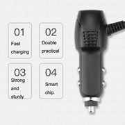 2 PCS Car Charger Fast Charging Driving Recorder Supply Line, Style: 1.5A+2.4A(Android Left Bend)