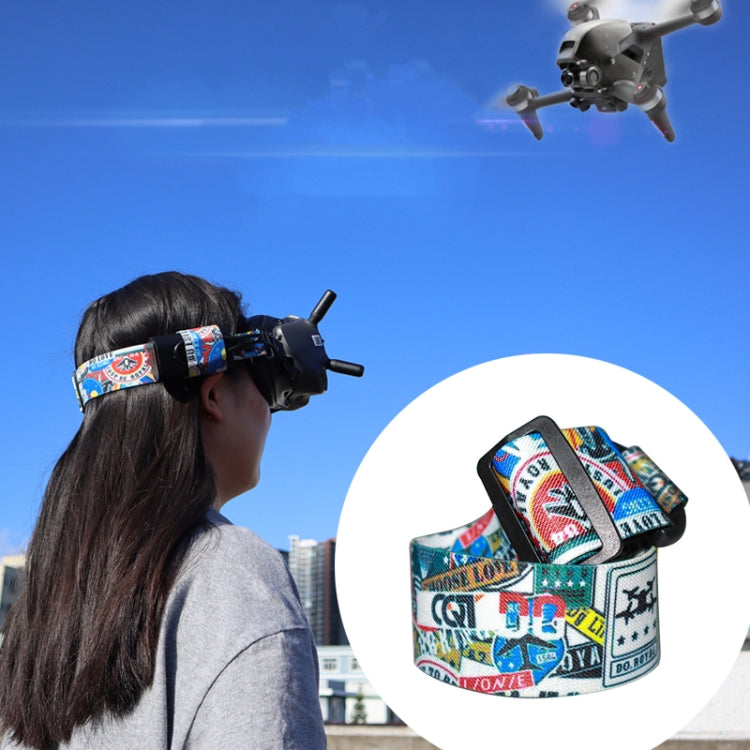 Flight Video Glasses Graffiti Color Headband Fixed Strap For DJI FPV Goggles V2 Strap - Other Accessories by PMC TechLife | Online Shopping South Africa | PMC TechLife | Buy Now Pay Later Mobicred