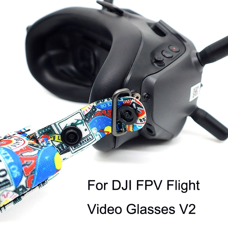 Flight Video Glasses Graffiti Color Headband Fixed Strap For DJI FPV Goggles V2 Strap + Power Line