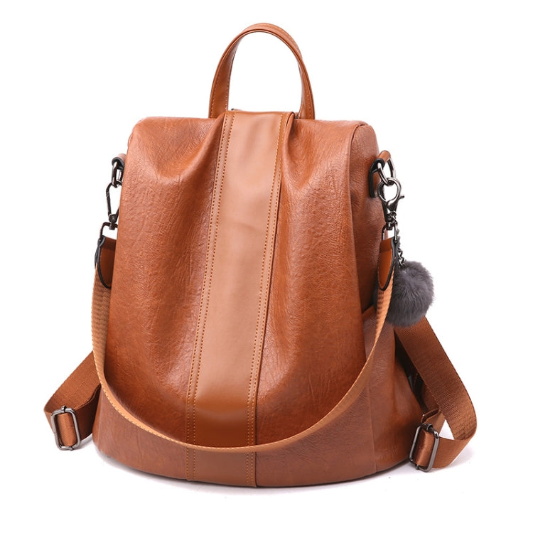 TFZ468 Vintage PU Soft Leather Ladies Backpack(Khaki) - Double-shoulder Bags by PMC TechLife | Online Shopping South Africa | PMC TechLife