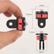 1/4 Inch Screw Converter Tripod Adapter for Sport Camera(Red Black)