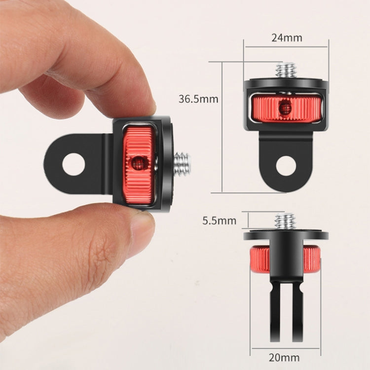 1/4 Inch Screw Converter Tripod Adapter for Sport Camera(Red Black)
