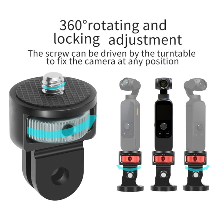 1/4 Inch Screw Converter Tripod Adapter for Sport Camera(Red Black)