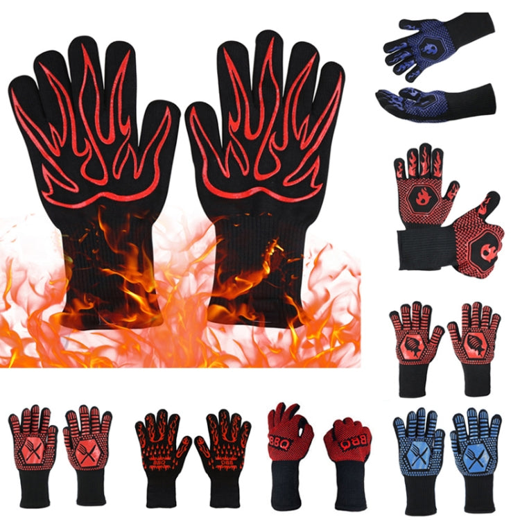 1 Pair High Temperature Resistant Silicone BBQ Gloves  Anti-Scalding Gloves(Scalpel Red) - Safety Gloves by PMC TechLife | Online Shopping South Africa | PMC TechLife