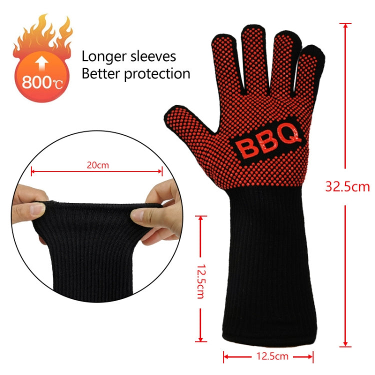 1 Pair High Temperature Resistant Silicone BBQ Gloves  Anti-Scalding Gloves(Big Flame Blue) - Safety Gloves by PMC TechLife | Online Shopping South Africa | PMC TechLife