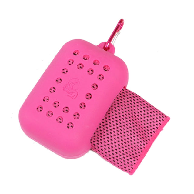 30x90cm Summer Fitness Cold Sports Towel To Cool Down Ice Cold Towel(Rose Red)