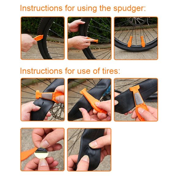 Multifunctional Bicycle Tire Changing Tool, Color: Red+5 Tire Patches