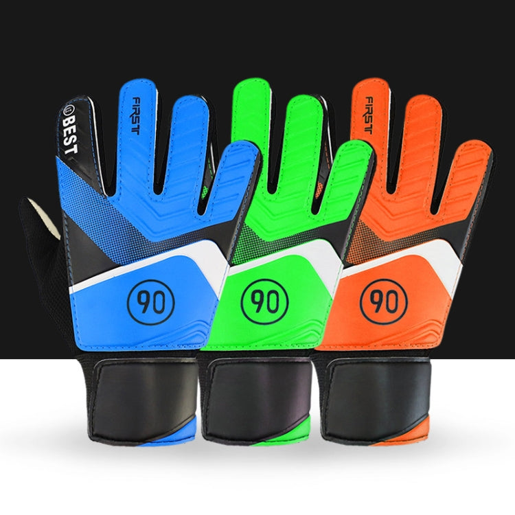 Children Football Goalkeeper Glove Latex Anti-Collision Goalkeeper Gloves, Size: 5(Blue)