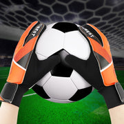 Children Football Goalkeeper Glove Latex Anti-Collision Goalkeeper Gloves, Size: 5(Orange)