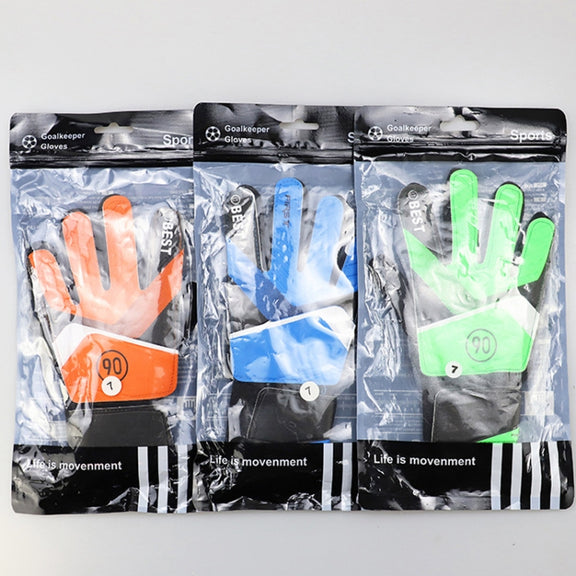 Children Football Goalkeeper Glove Latex Anti-Collision Goalkeeper Gloves, Size: 7(Orange)